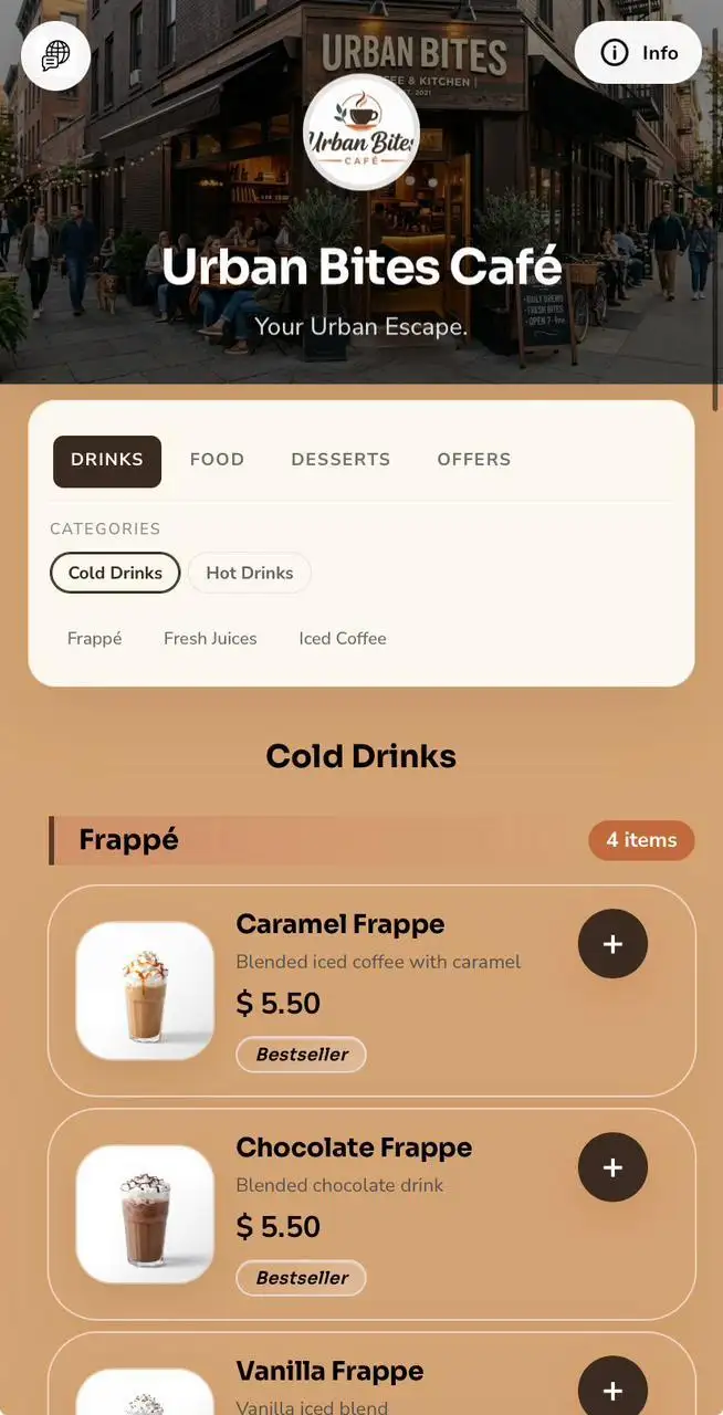 GoDigital live menu preview