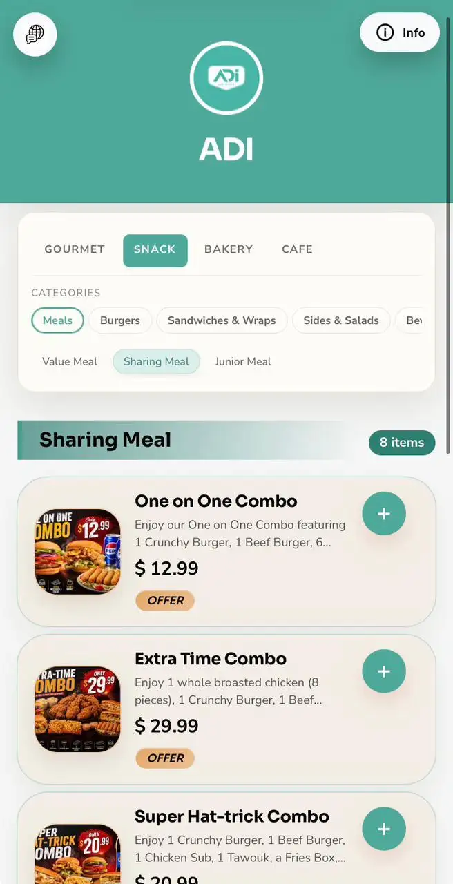 Resto menu template screenshot